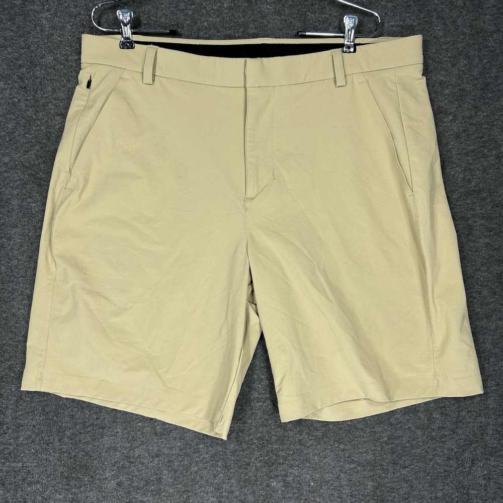 NoBull Shorts Mens 36 Beige Chino Performance‎ Casual Comfort Stretch